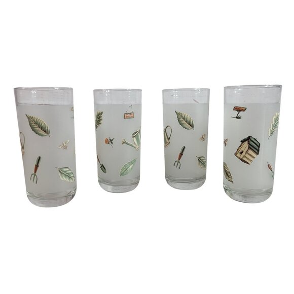 Pfaltzgraff Naturewood Frosted Water Drinking Glasses 16oz Set of 4 Round Bottom - Picture 2 of 6